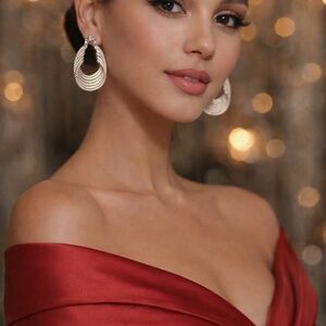 ✅🌹925 Sterling Silver Hoops Earrings.